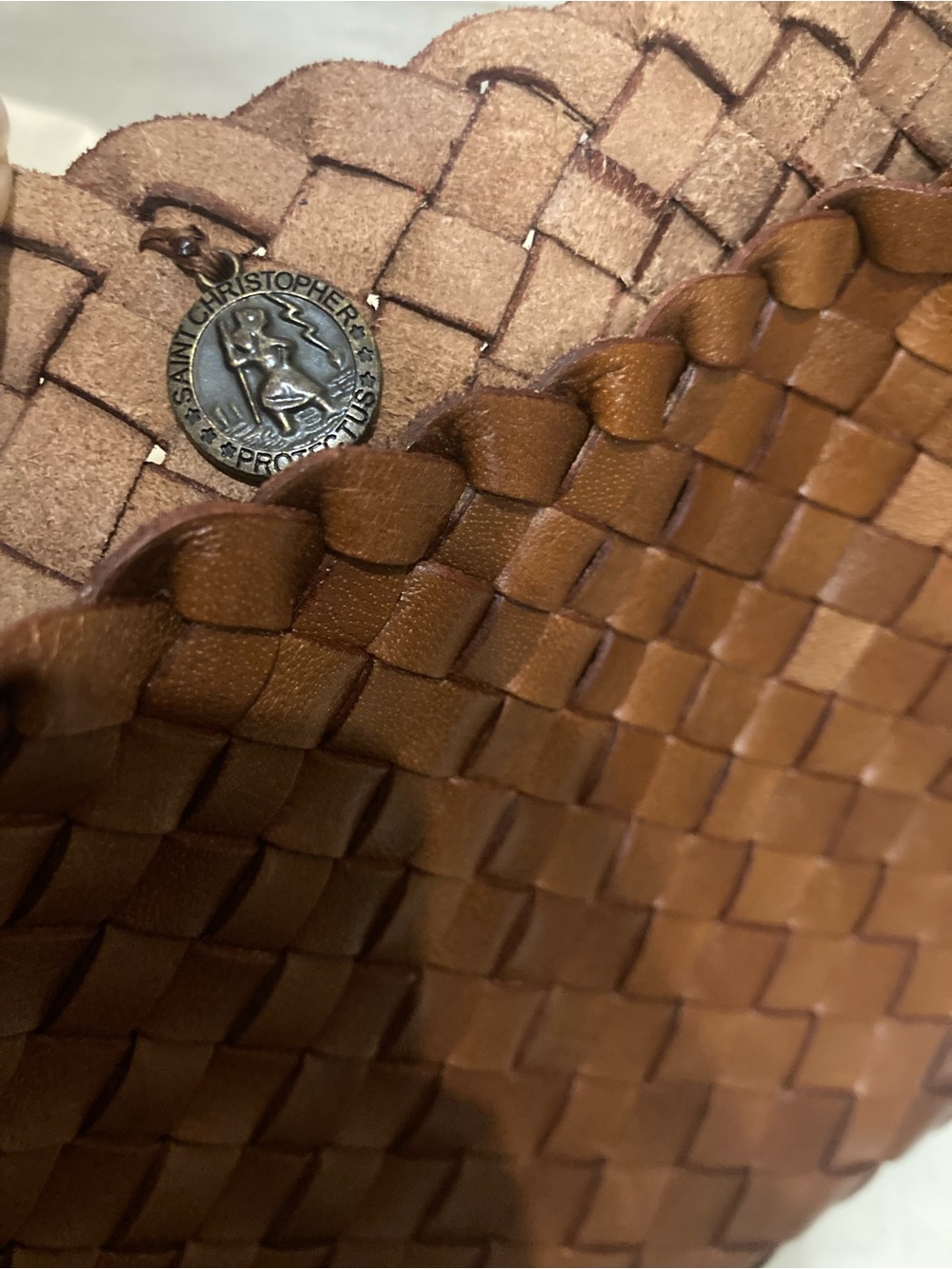 Dragon Diffusion Woven Shoulder Bag in Chestnut Brown 8943 - Picture 7 of 14